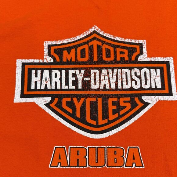 Harley Davidson Retro Shirt Men Size L Aruba Short Sleeve - Picture 5 of 8